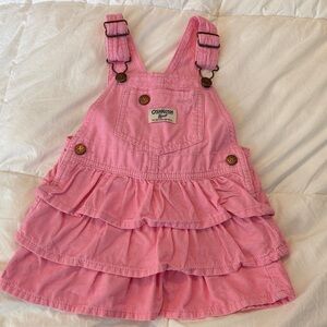 OshKosh B'gosh Pink Ruffle Corduroy Overall Dress